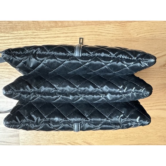 MZ Wallace Crosby Crossbody Black Quilted Nylon Bag - Multi-Strap Designer Purse - Picture 10 of 13